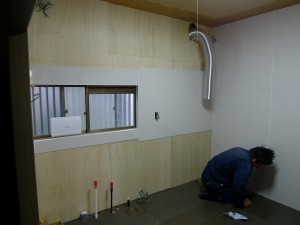 阪南市　キッチン解体・下地・パネル施工