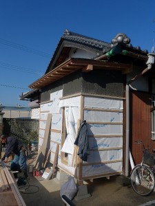 泉南市　離れにキッチンを増築する工事　ラスカットパネル