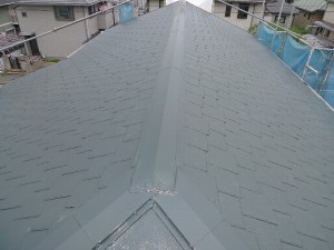 阪南市　屋根塗り替え　 日本ペイント　太陽熱高反射（遮熱）塗料　サーモアイＳｉ　上塗り2回目