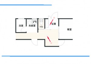 阪南市　トイレドアの改修　間取り図